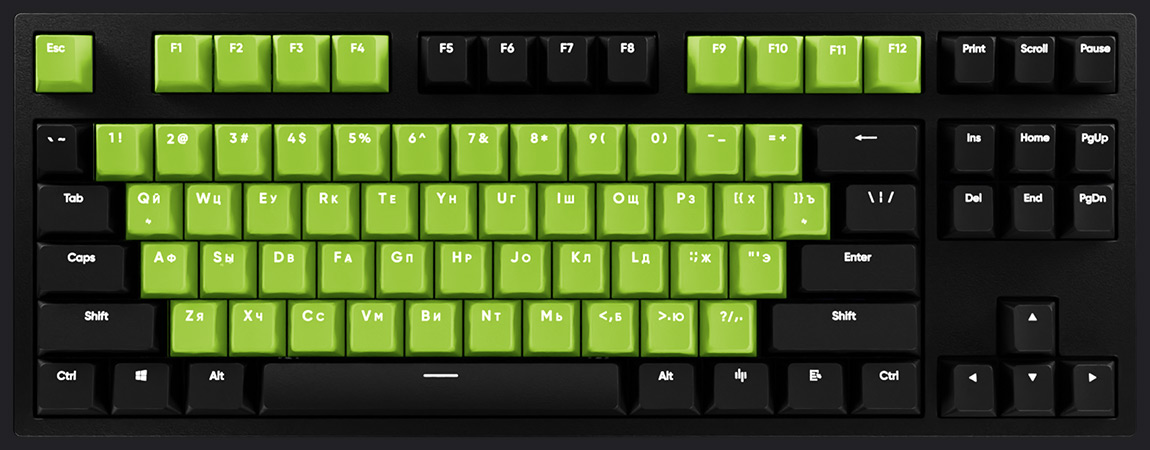 HYPERPC Keyboard TKL - Черный + зеленый