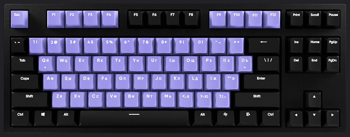 HYPERPC Keyboard TKL - Черный + фиолетовый