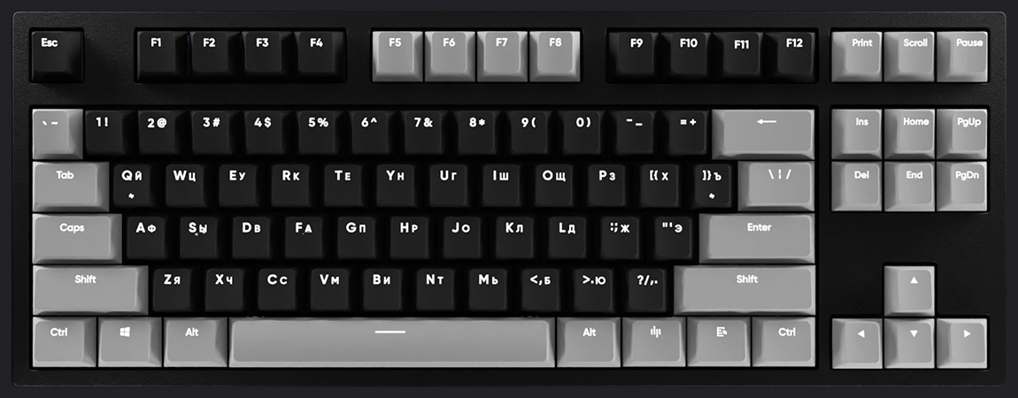 HYPERPC Keyboard TKL - Серый + Черный