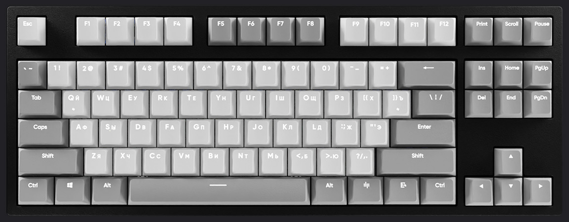 HYPERPC Keyboard TKL - Серый + Белый