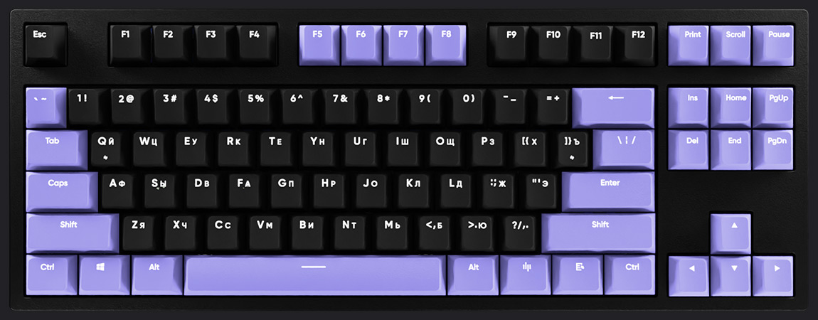 HYPERPC Keyboard TKL - Фиолетовый + черный