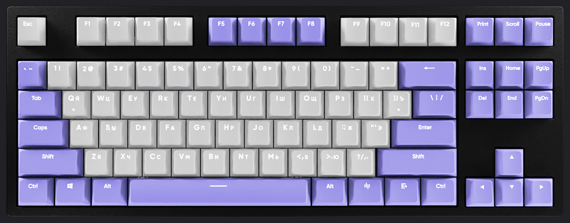 HYPERPC Keyboard TKL - Фиолетовый + белый