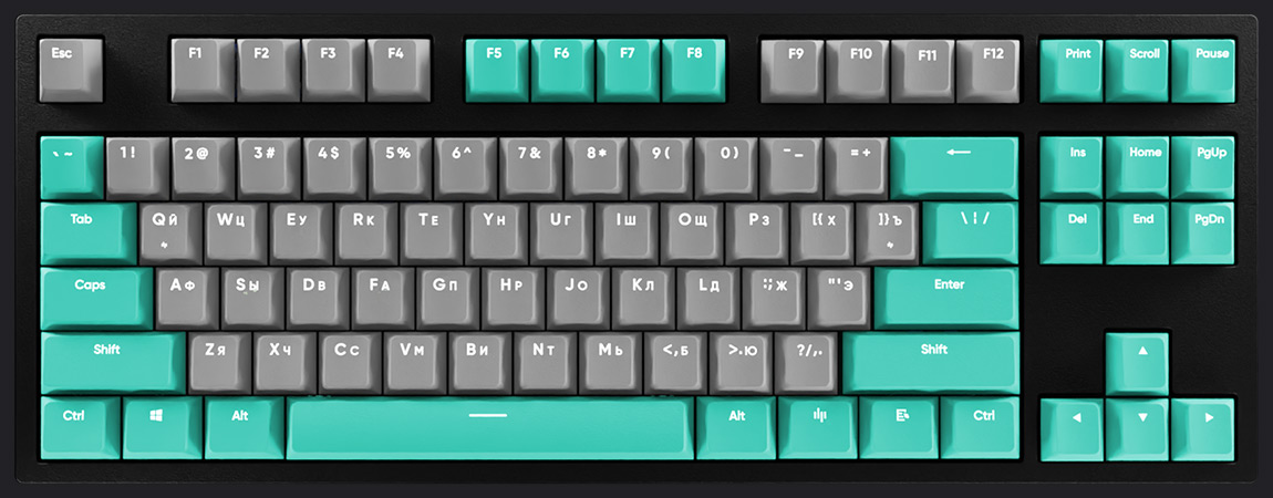 HYPERPC Keyboard TKL - Бирюзовый + серый